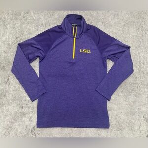 LSU Tigers Champion Elite 1/4 Zip Dry Fit Pullover Long Sleeve Shirt Women’s S